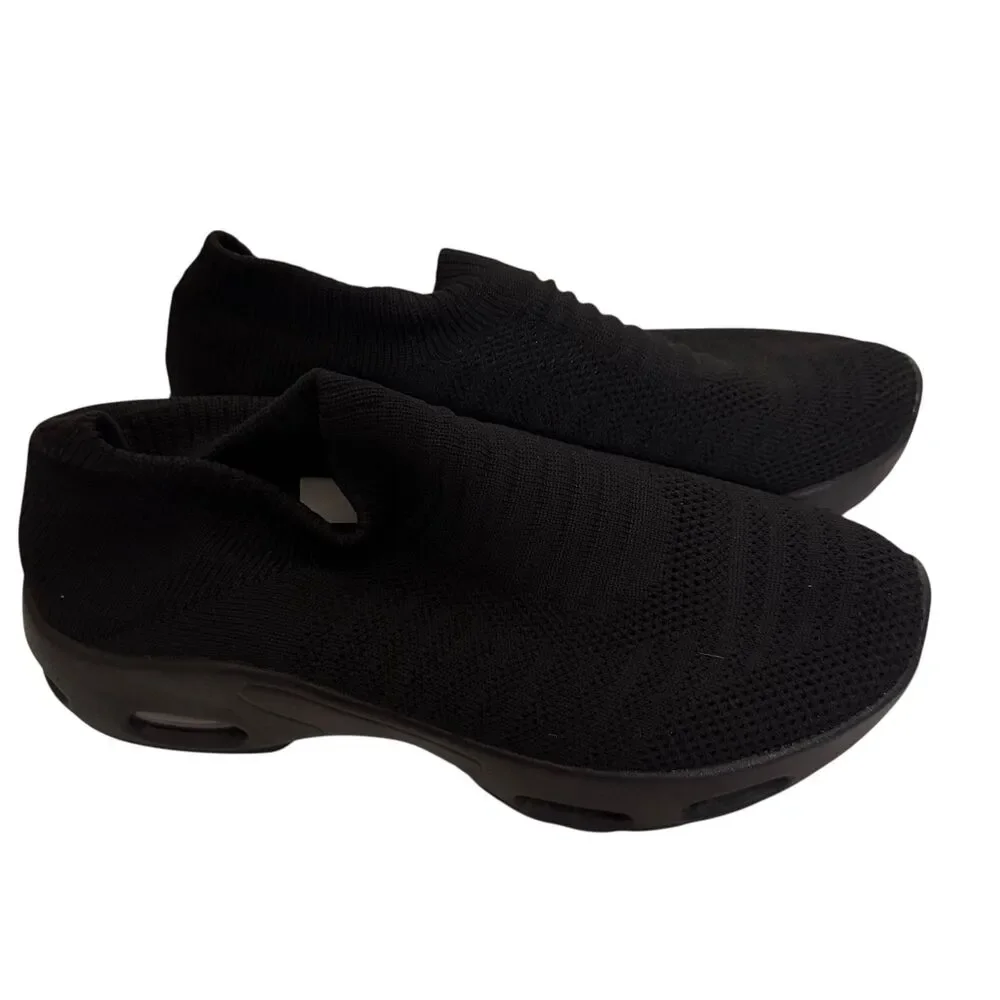 MRIP Womens Walking Shoes Sneakers Mesh Casual Slip On Black 9.5